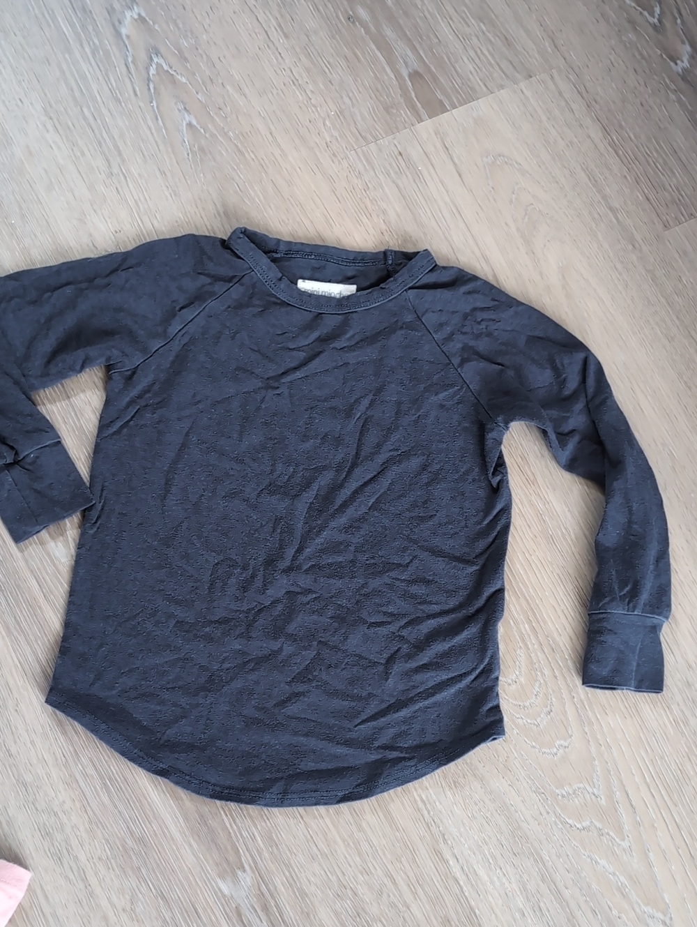 Mini Mioche Black Long Sleeve Crewneck Tee Kids